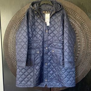Blue Quilted Hooded Jacket 3x 